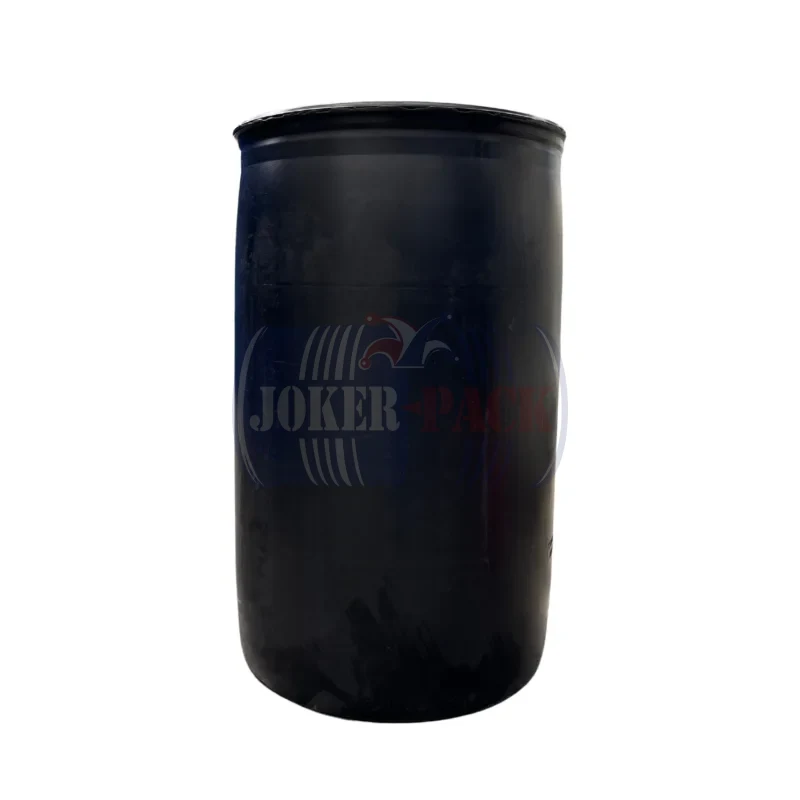 220-Litre MAUSER Black Used, Cleaned Plastic Drum, Fixed Head