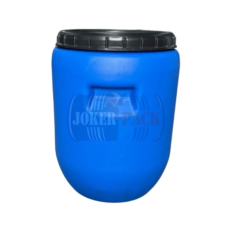 Gewassen kunststof vat van 50 liter met afneembaar schroefdeksel, UN-gecertificeerd